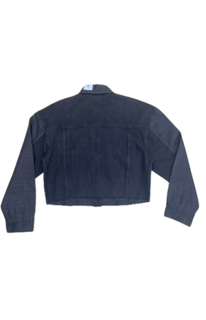 ladies jacket with black glitter print-back