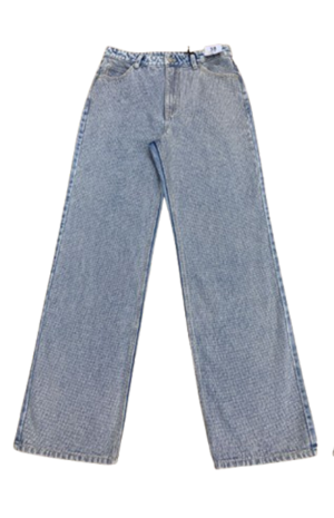 ladies wide leg pant glitter print-font